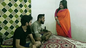 Malkin Aunty’s Raw Threesome With Two Young Studs – Hindi Dirty Talk