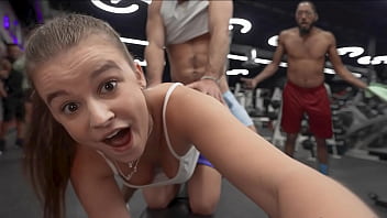 Caught In The Act: Teen Slut Gets Nailed In The Gym By Her Boyfriend!