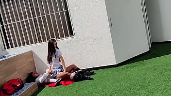 Naughty Lads Caught Banging On The Rooftop By School Surveillance.